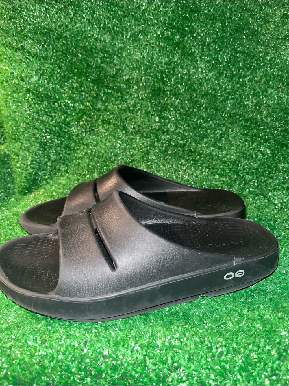 OOFOS OOahh Black Recovery Slide Sandals Mens 5 Womens 7 EU 38 Comfort Shoes